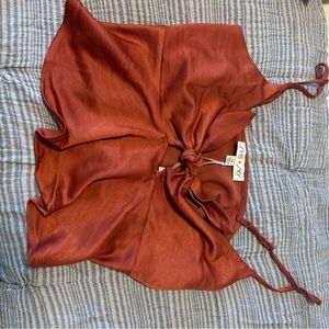 NEW Vici Satin Tie Tank Top Rust/red orange